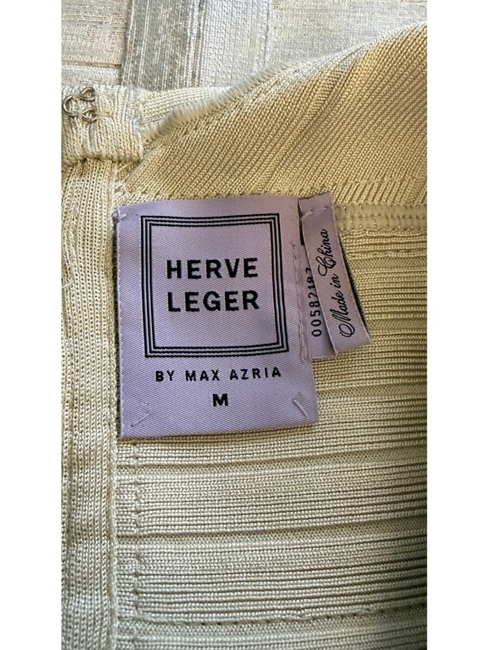 HERVE LEGER BANDAGE BODYCON MINI BONDAGE METALLIC DRESS M - Picture 11 of 13